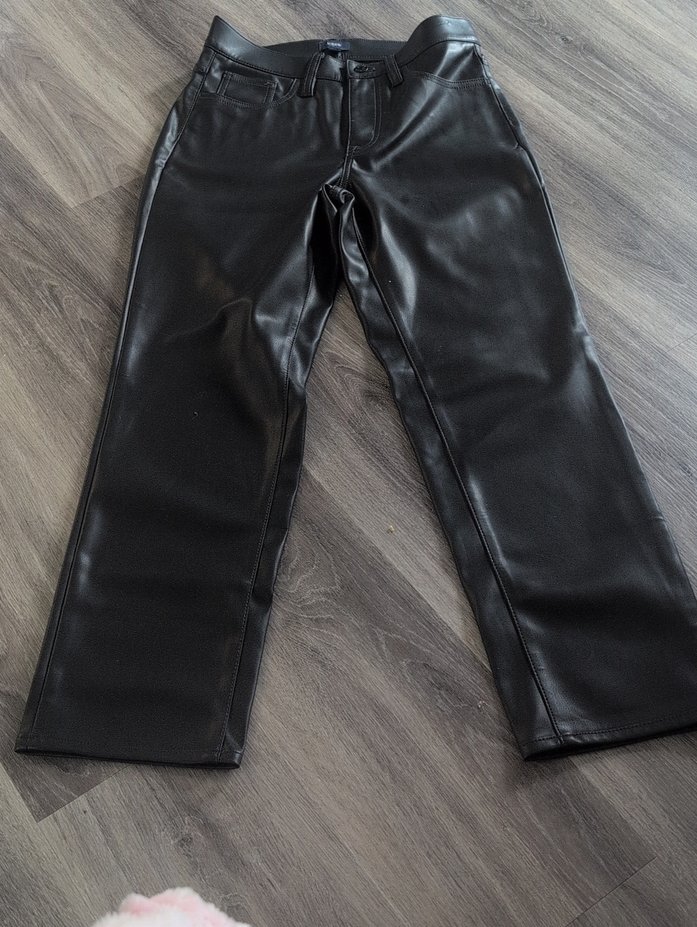 J. Crew Black Faux Leather Straight-Leg Pants